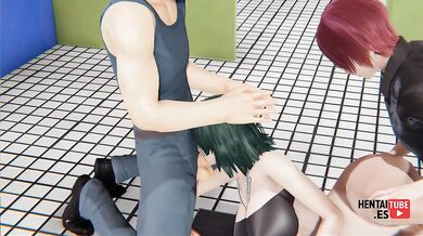 One Punch Man Hentai - Fubuki a threesome in a toilet