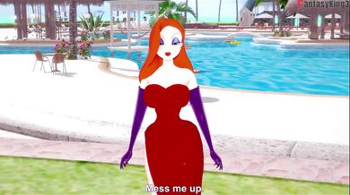 Jessica Rabbit bikini blowjob | Full & POV on patreon: Fantasyking3
