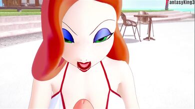 Jessica Rabbit bikini blowjob | Full & POV on patreon: Fantasyking3