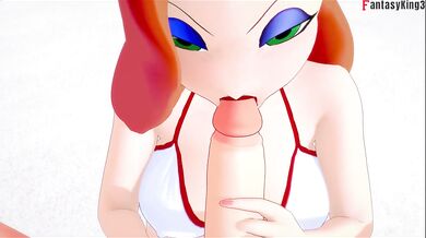 Jessica Rabbit bikini blowjob | Full & POV on patreon: Fantasyking3