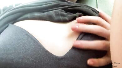 my girlfriend beautiful boobs flirting, super sensual, playing with hard nipples and invite me for start sex