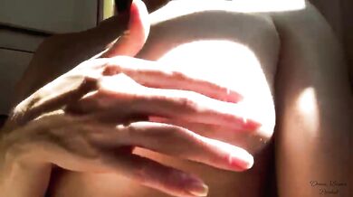 my girlfriend beautiful boobs flirting, super sensual, playing with hard nipples and invite me for start sex