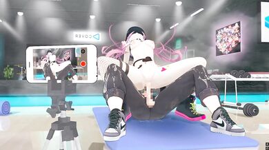 MMDホロライブ　常闇トワ　騎乗位中出しセックス