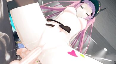 MMDホロライブ　常闇トワ　騎乗位中出しセックス
