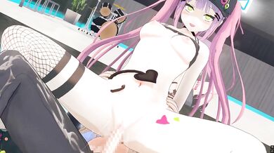 MMDホロライブ　常闇トワ　騎乗位中出しセックス