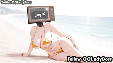 Skibidi Toilet tv woman Bikini blow job for her boss hentai anime from Skibidi Toilet by ooladyboss