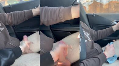 Making my bf cum in the Mercedes