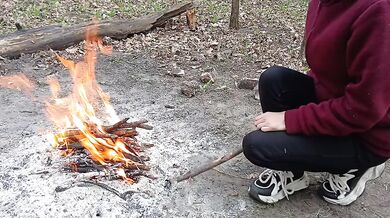 I fucked a stranger in the mouth in the forest while talking - Lesbian_illusion