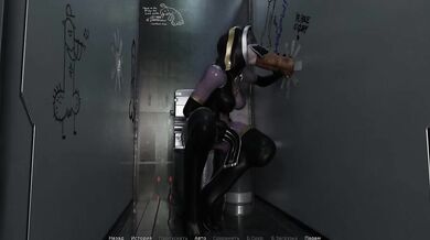 That's why the mutant likes the tight ass of a lustful girl who entered the restroom of a nightclub