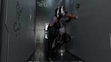 That's why the mutant likes the tight ass of a lustful girl who entered the restroom of a nightclub