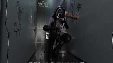 That's why the mutant likes the tight ass of a lustful girl who entered the restroom of a nightclub