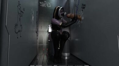 She tested the glory hole and pleasured that cock with her hand. Handjob. 3D