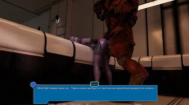 The mutant's dick was so pleasant that the girl went to the toilet to get fucked secretly