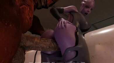 The mutant's dick was so pleasant that the girl went to the toilet to get fucked secretly