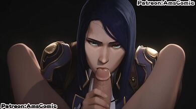 League Of Legends hentai ams animation - Caitly big tits blow job hentai by amscomic