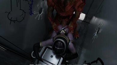 A glory hole helps a girl have an orgasm. She gets pregnant from a large amount of sperm.