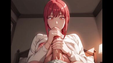 Makima hentai. Intense morning sex, anal and cumshot