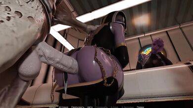 A lustful monster cock fucked two bitches at once. 3D Hentai Game