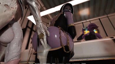 A lustful monster cock fucked two bitches at once. 3D Hentai Game