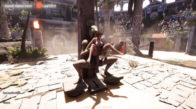 Once again, Lara couldn’t resist exploring the cave… and the statue couldn’t resist exploring hers. part 2