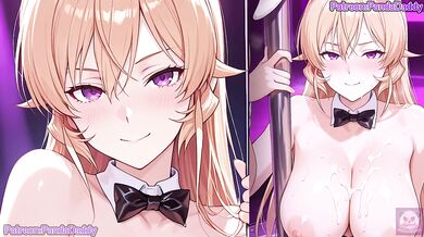 Food Wars bunny suit hentai - big tits Nakiri Erina Bunny Suit Blow Job for her boss hentai by PandaDaddy