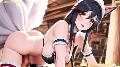 League Of Legends hentai Adult animation - Ahri Blow Job Hand Job Tits Job Hentai animation by xxtoonfun