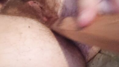 Solo pegging my pussy with a stick until it hurts