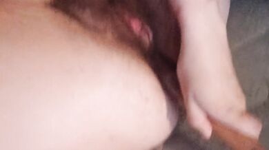 Solo pegging my pussy with a stick until it hurts