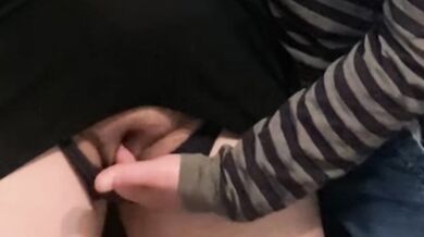 Anita Feet fingers tight pussy under public lights