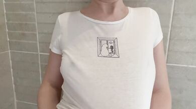 I play with my tits and caress my nipples in the shower. Touch them