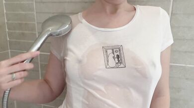 I play with my tits and caress my nipples in the shower. Touch them