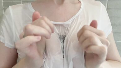I play with my tits and caress my nipples in the shower. Touch them