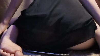 Riding Dildo On Tray Close Up