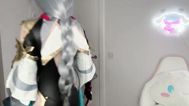 Sexy Shenhe Wearing Slutty Cocktail Dress