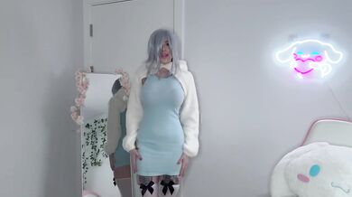 Sexy Shenhe Wearing Slutty Cocktail Dress