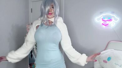 Sexy Shenhe Wearing Slutty Cocktail Dress