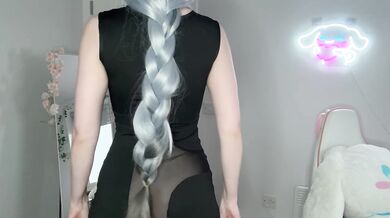Sexy Shenhe Wearing Slutty Cocktail Dress