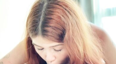 Cute Redhead teen 18 year wakes up in a stepdad’s bed!