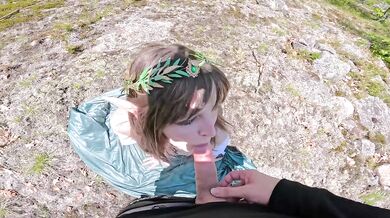 Amazingly Sexy elf girl makes you creampie her outside in public