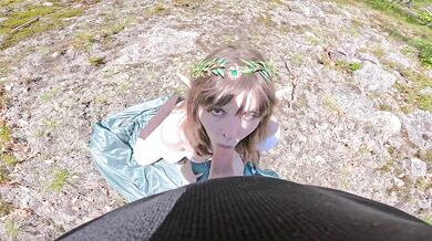 Amazingly Sexy elf girl makes you creampie her outside in public