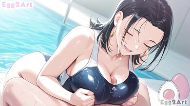 Jujutsu Kaisen Modulo swim suit hentai - Yuka Okkotsu big tits swim suit blow job hentai By Egg2Art