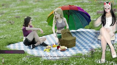 Ms Denvers (80) - MILF licked a college girl on a picnic