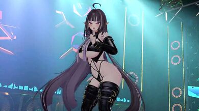 Thicc Elf VTuber Hentai Strip Dance | Bicycle MMD
