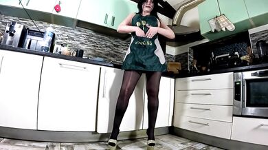 Nympho Chef Apron Fantasy. POV Deepthroat, Hands Free Facefuck and Messy Facial Finish