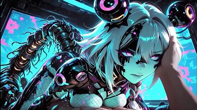 Simulation Love – Cyberpunk Blowjob Overload: Neon Catgirl in Shiny Black Latex Sucking Glowing Cock
