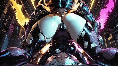 Simulation Love – Cyberpunk Blowjob Overload: Neon Catgirl in Shiny Black Latex Sucking Glowing Cock