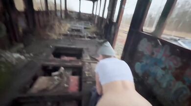 Curvy Blonde Climbs Train Walls In Public Sex