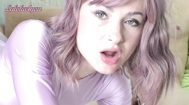 A beauty in a nylon bodysuit sweetly and gently sucks a big dick