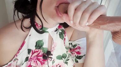 Intense sloppy Blowjob ends with a pussy thighjob (ASMR JOI)