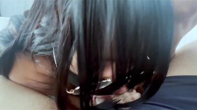 Thick pinay girlfriend had a sloppy blowjob with two boner ( Tantaly male torso sex doll)